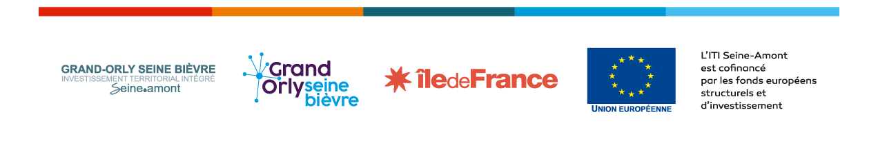 Logos des financeurs ITI : ITI Seine Amont, région Ile de France, Europe - Agrandir l'image, fenêtre modale