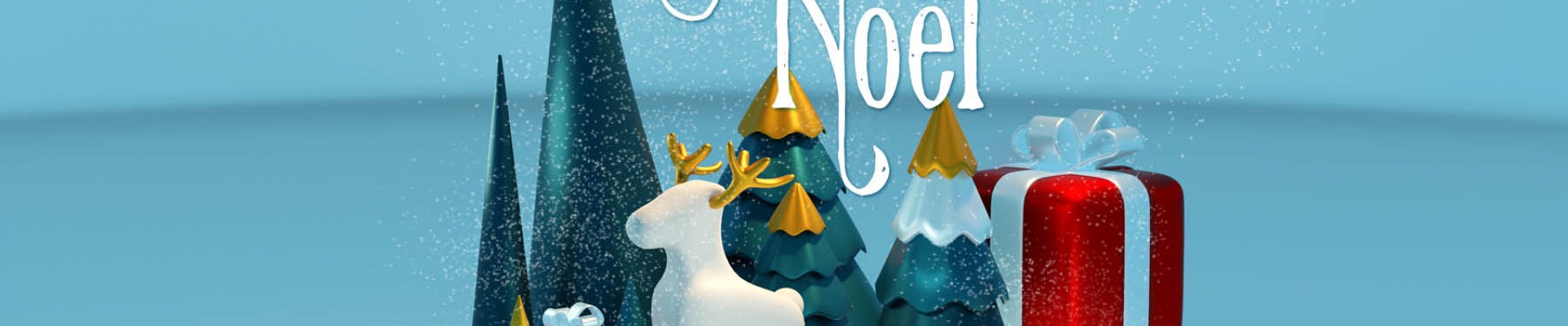 Figurines de Noël : sapins, rênes et cadeaux