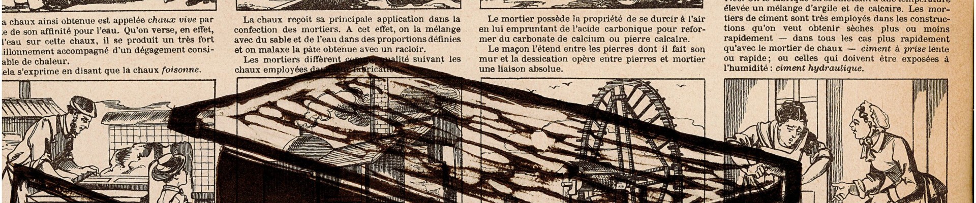 Dessin d'un bureau d'écolier sur du papier journal