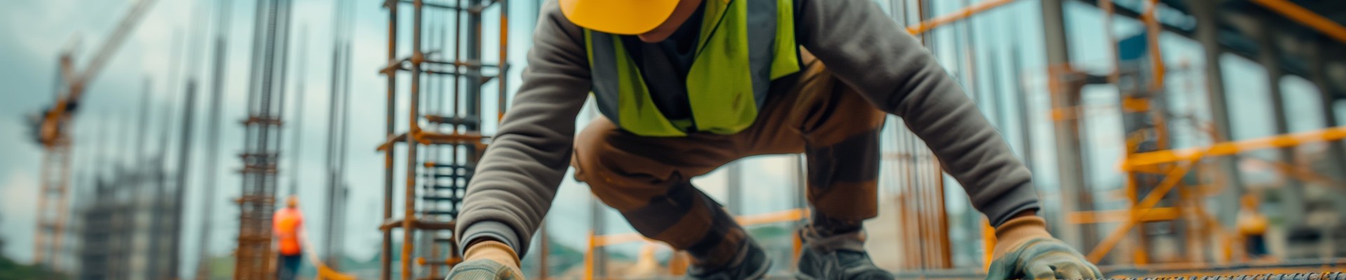 un ouvrier sur un chantier de grande taille