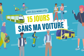 Illustration de personnes utilisant des mobilités douces
