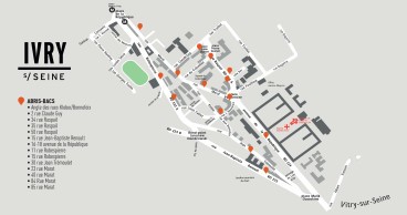 Implantation des abris bacs de collecte des biodéchets dans le quartier Marat Parmentier à Ivry-sur-Seine - Agrandir l'image, fenêtre modale