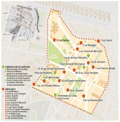 Plan d'implantation des abris bacs de collecte des biodéchets dans le quartier Centre-ville à Cachan - Agrandir l'image, fenêtre modale