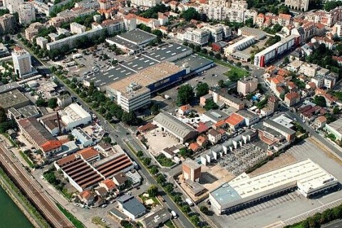 Vue aérienne zone bordée par la Seine