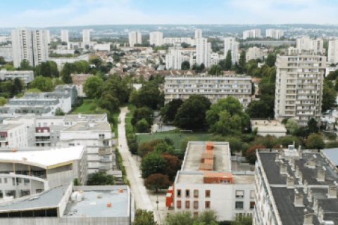 Vue aérienne quartiers RU Villejuif L'Hay