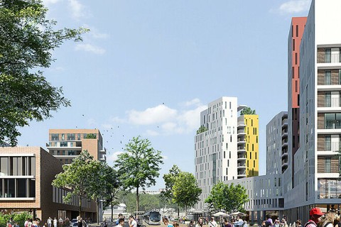 Vue d'architecte futur quartier